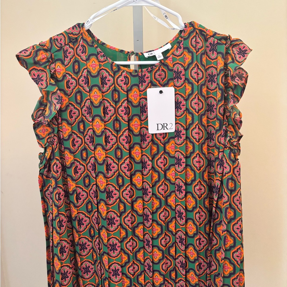 DR2 Orange Flutter Sleeve Top for Casual Wear